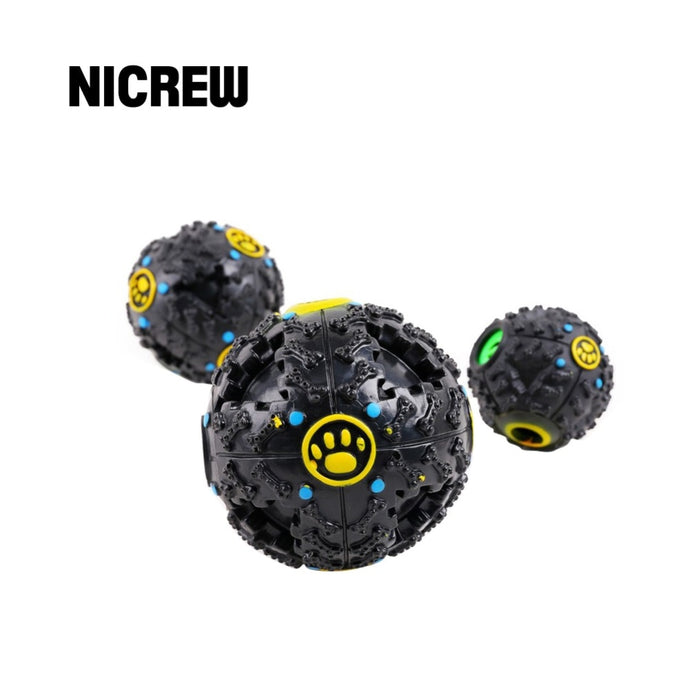 Nicrew Pet Dog Treat Training Chew Sound Food Dispenser Toy Squeaky Ball Leakage Food Ball Toy For Dog Pet Outdoor Easy Carry