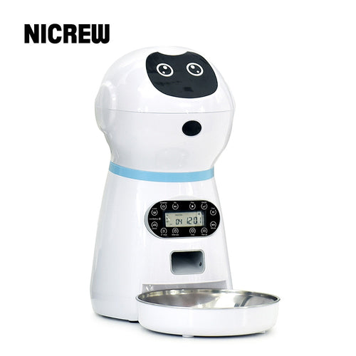 NICREW Automatic Dog bowls pet Feeder Food Dispenser Auto Feeder Dog Cat Drinking Bowl Voice Recording LCD Screen Dry Food Bowls