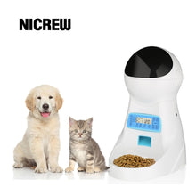 Load image into Gallery viewer, Nicrew 3L Cat dog food Automatic Pet Feeder With Voice Record Pets food Bowl For Cat Dog LCD Screen Dispensers 4 times One Day