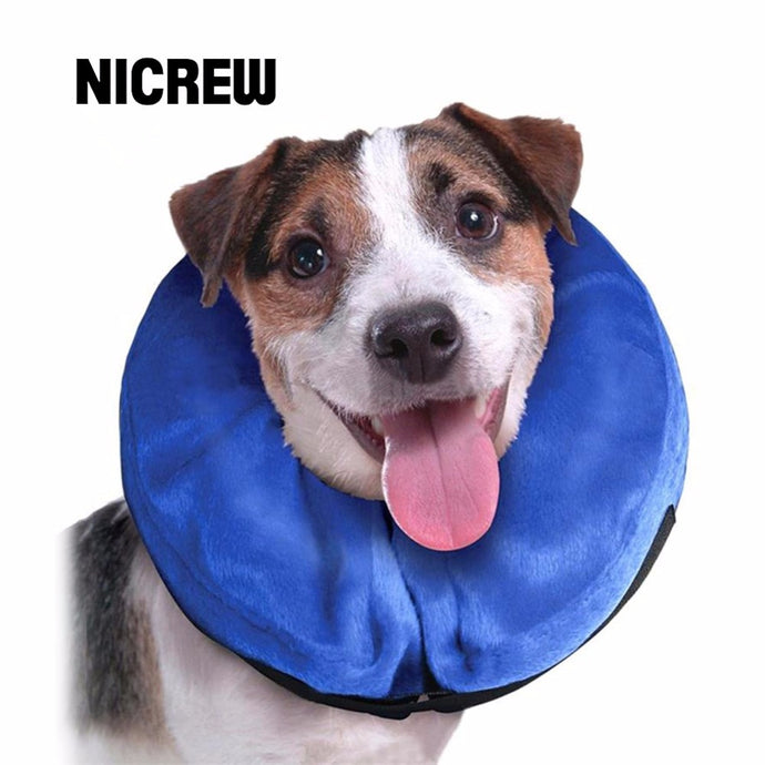 Nicrew Inflatable Pet Collar Health Dog Cat Vet Approved Elizabethan Wound Healing E-Collar Protection Medical Cone Collar S-L
