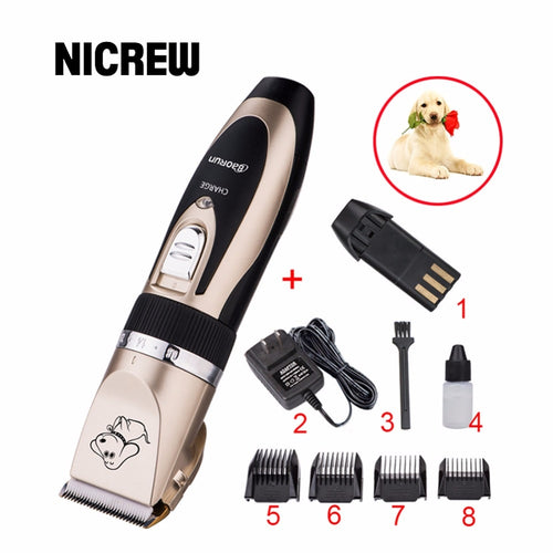 Nicrew Dog Machine Electrical Pet Clipper Professional Grooming Kit Rechargeable Cat Dog Hair Trimmer Shaver Set Haircut Machine