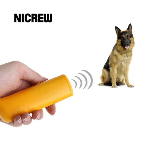 Nicrew 3 in 1 Anti Barking Stop Bark Pet Dog Training Device Dog Training Repeller Control LED Ultrasonic Anti Bark Barking