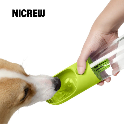 Nicrew 400ML Portable Pet Dog Feeding Bottle Food Grade Plastic Outdoor Travel Portable Pet Dog Cat Drinking Water Bottle Tool