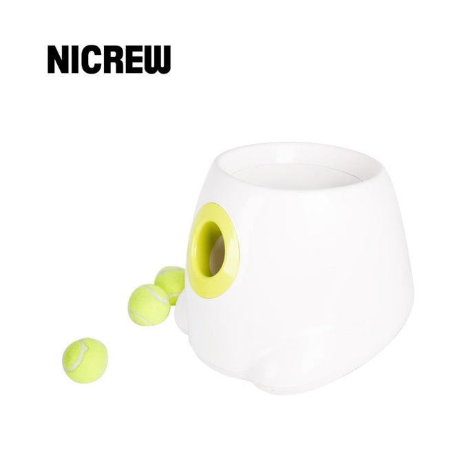 Nicrew Dog Pet Toys Tennis Launcher Automatic Throwing Machine Dog Pet Ball Throwing Device 3/6/9m Section Emission With 3 Balls