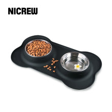 Load image into Gallery viewer, NICREW Dog Bowls Stainless Steel Dog Bowl with No Spill Non-Skid Silicone Mat Feeder Bowls Pet Bowl for Dogs Cats and Pets