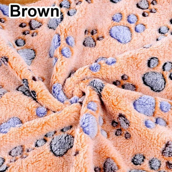 Nicrew 40 x 60cm Cute Floral Pet Sleep Warm Paw Print Dog Cat Mat Puppy Fleece Soft Blanket Beds Pet Mats Sofas Pet Supplies